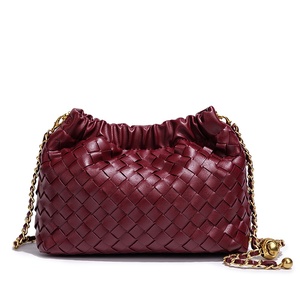 Nuova Borsa a <span class=keywords><strong>Tracolla</strong></span> da Donna, Lussuosa Borsa a Rombi, Borsa a Spalla Intrecciata a Mano, Borsetta Minimalista alla Moda - Product Image 1