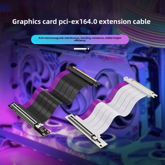 TEUCER GP-16 PCI-E 4.0 X16 Riser Video Card Extension Cable Shielded 90 Mounting GPU Flexible 20cm 120% SRGB Color Stock