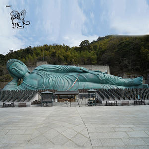 BLVE grandeur nature bouddhisme gros ventre debout Bronze riant Bouddha Statues métal chanceux heureux bouddha Statue Sculpture - Product Image 5