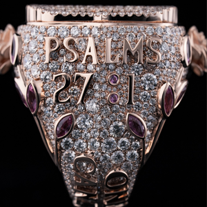 แหวนรูปมืออธิษฐานดอกกุหลาบ 3 มิติ ดีไซน์พิเศษสั่งทำได้ รุ่น Xs สีโรสโกลด์ เงินแท้ 925 ประดับเพชรโมอิสซาไนต์ พร้อมตัวอักษร  รับรองโดย GRA - Product Image 5