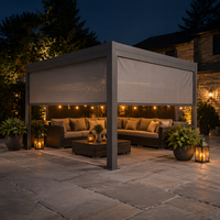 Pergola de luxe en aluminium Sweet Home avec lames motorisées réglables, résistante aux intempéries, bioclimatique, pour hôtel, resort, patio