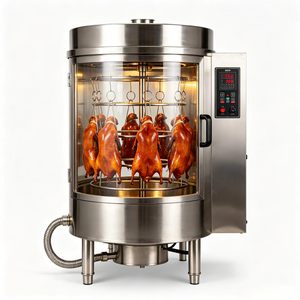 Four à rôtir au gaz commercial en acier inoxydable avec verre trempé, haute efficacité, grande capacité, pour poulet et canard - Product Image 2
