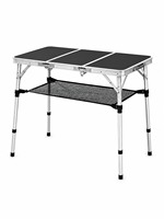 Table de pique-nique pliable en aluminium, légère, durable, pour l'extérieur, le camping et les barbecues