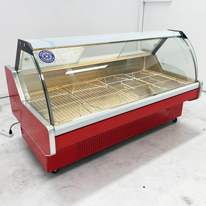 Vitrine réfrigérée multifonctionnelle en verre incurvé pour fromages, charcuteries et salades, fournie directement par l'usine - Product Image 2