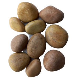 Adoquines y guijarros de ágata pulida amarilla Lisa redonda natural Decoración comercial de piedra para villas y uso residencial - Product Image 1