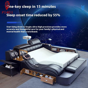 <span class=keywords><strong>Cama</strong></span> Doble Eléctrica de Masaje <span class=keywords><strong>Inteligente</strong></span> Multifuncional Personalizable de Cuero Tatami Moderna y Sencilla con Proyector para el Dormitorio Principal - Product Image 6