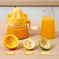 Presse-agrumes manuel avec gobelet grande capacité et bec verseur large, presse-agrumes manuel facile à utiliser pour citron, orange et fruits