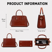 Sac fourre-tout de luxe haut de gamme en PU avec texture crocodile et poignée supérieure, approvisionnement en gros mondial OEM ODM, MOQ 20 pièces
