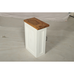 Armoire murale rustique en bois chevron Muro en blanc avec porte texturée naturelle et unité de rangement - Product Image 4