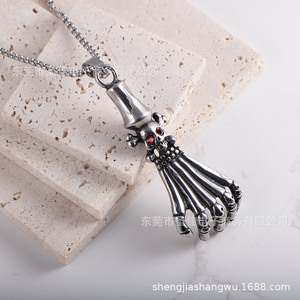 Pendentif main squelette en alliage de zinc, breloque à thème pour homme, cadeau SP1070 - Product Image 4