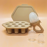 Plateau de congélation en silicone avec couvercle pour sucettes d'alimentation, fruits frais, lait maternel congelé et contenants empilables pour aliments pour bébés