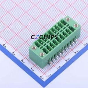KF2EDGKRM-3.5-2*9P Plug-in Terminal Block Bent Lead Through Hole,P=3.5mm Board-to-Board / Socket Closed Screw Fixing 2x9P 3.5mm - Product Image 1