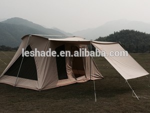 Chất Lượng Cao Cắm Trại Ngoài Trời <span class=keywords><strong>Canvas</strong></span> Mùa Xuân Bar Lều Chống Cháy Flex Bow Luxury Glamping Lều - Product Image 3