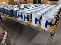 Mug magique à changement de couleur en céramique personnalisé avec logo rouge, noir, bleu, vierge, pour sublimation