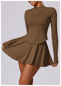 高尔夫网球套装长袖夹克和迷你短裤裙子2件套适合女性 - Product Image 4