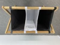 Panier à linge pliable grande capacité 2026 avec 3 compartiments, étanche, avec cadre en bambou pour vêtements sales