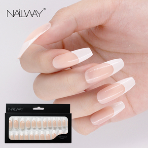 Faux-ongles en plastique artificiel, extension pour les ongles naturelle à la française, couverture complète, style <span class=keywords><strong>ballerine</strong></span>, à faire soi-même, accessoires de manucure, pièces - Product Image 2