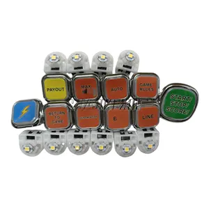 Bouton poussoir de jeu d'arcade HJKX avec commutation carrée Machine de jeu de compétence de bouton LED de démarrage et d'arrêt de paiement de haute qualité