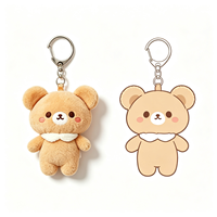 Porte-clés en peluche personnalisé avec logo, design ours en peluche mignon, breloque de sac à dos, jouet en peluche doux sur mesure