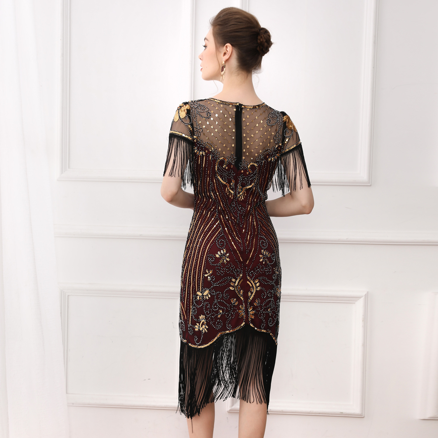plus size beaded flapper dress Amazon.com: ZOMVA Women's 1X-4X Plus Size Flapper Dress 1920s V Neck Sequin Costume Dresses Vintage Beaded Fringed Great Gatsby, Red & Black, 3XL : Clothing, Shoes & Jewelry
