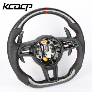 <span class=keywords><strong>Volant</strong></span> <span class=keywords><strong>de</strong></span> <span class=keywords><strong>course</strong></span> personnalisé en Alcantara et fibre <span class=keywords><strong>de</strong></span> carbone avec LED, compatible avec Porsche 718, 911.2, 971, 959, 992, Cayman, 997, Macan, et modèles cabriolet. - Product Image 3