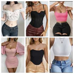 Vêtements d'occasion en gros pour femmes 2023 : Lots de tops et robes neufs, assortis, en balles, avec étiquettes coupées - Product Image 3