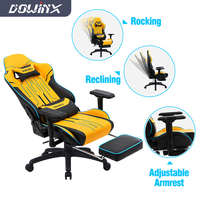 Chaise de jeu haut de gamme Dowinx grande taille et grande hauteur, en cuir respirant, avec repose-pieds
