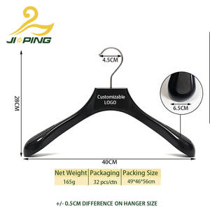 Fabriekslevering 40cm op maat gemaakte plastic kledinghangers met logo, enkelvoudig, voor kleding, voor gebruik in de kledingkast of hotel. - Product Image 2