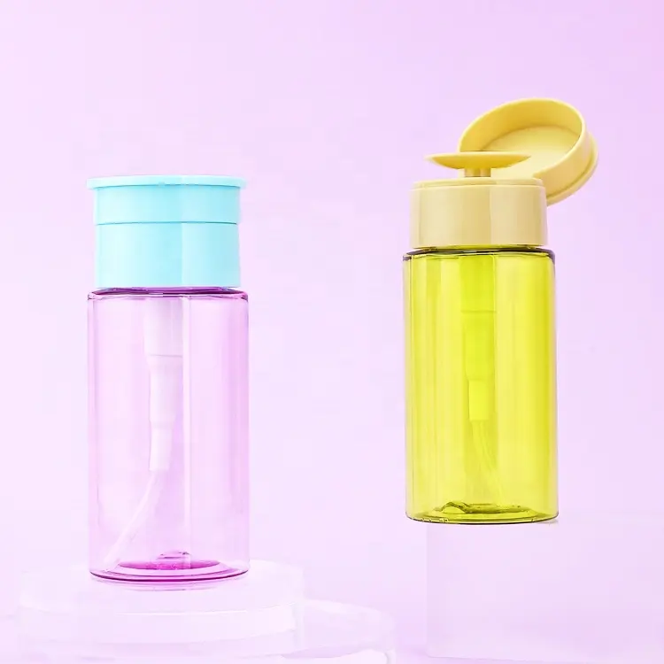 Bottiglia di plastica vuota di lusso del Toner della pelle da 100ml spingere verso il basso la bottiglia dell'erogatore della pompa di rimozione dello smalto per unghie