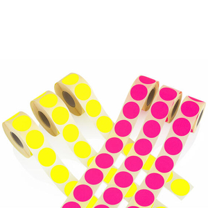 Chết cắt Màu mã hóa Pet nhiệt dán Dot hình dạng trong màu xanh màu xanh lá cây màu vàng hồng đóng gói trong thùng carton - Product Image 3