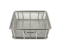 Panier de stérilisation en maille métallique en acier inoxydable Bingrong avec couvercle, panier de rangement pour nettoyage médical