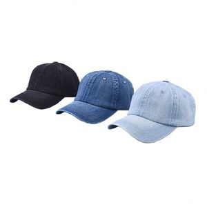 Casquette de baseball unisexe en denim, couleur unie, souple, anti-UV, pour adultes, vente en gros, personnalisation acceptée - Product Image 6