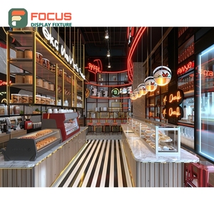 Professional Coffee Service <b>Counter</b> Checkout Shelf Condiment Station Walnut Cafe <b>Counter</b> Display - Product Image 3