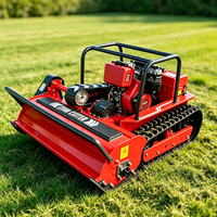 SHANNENG Nouveau Robot Tondeuse à Gazon Télécommandé R100 Zéro Turn Robuste Moteur Brushless 850W 45 °   Escalade pour les zones montagneuses