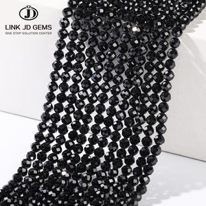 JD GEMS 2-4mm Natural Faceted <strong>Black</strong> Spinel <strong>Beads</strong> Surface Cut Gemstone String Mini Size Crystal <strong>Beads</strong> - Product Image 1