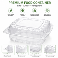 Conteneur OEM classique à charnière, jetable, transparent, écologique en PET, épaisseur 0,3 cm, pour le stockage des biscuits