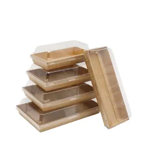Brown Kraft papier Takeout Food Box Umwelt freundliche Sandwich Box zum Mitnehmen Bäckerei Box für Kuchen rolle