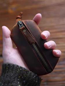 Vintage <span class=keywords><strong>Mad</strong></span> Horse Leder Schlüssel tasche Herren Top Layer Rindsleder Auto Key <span class=keywords><strong>Bag</strong></span> Damen Leder Geldbörse - Product Image 6