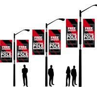 Bannière publicitaire en bord de route PVC/tissu personnalisé, bannière de poteau de rue