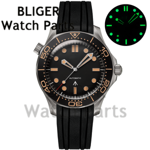 Montre mécanique analogique pour homme personnalisable DIY 41 mm en acier inoxydable, mouvement NH35A, date à 6 <span class=keywords><strong>heures</strong></span>, bracelet en caoutchouc, lunette rotative - Product Image 2