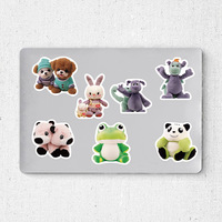 Autocollants décoratifs créatifs en peluche adhésifs style mignon pour coques de téléphone, bagages, ordinateurs et iPad