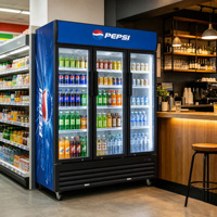 Réfrigérateur commercial vertical à trois portes pour boissons, le plus vendu, pour magasin de détail