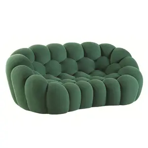 Zeitgenössische Wohnzimmer möbel Luxus Designer Sofas Französisch Stil gebogene Schnitts ofa für Hotel 3D Stoff Bubble Sofa Set