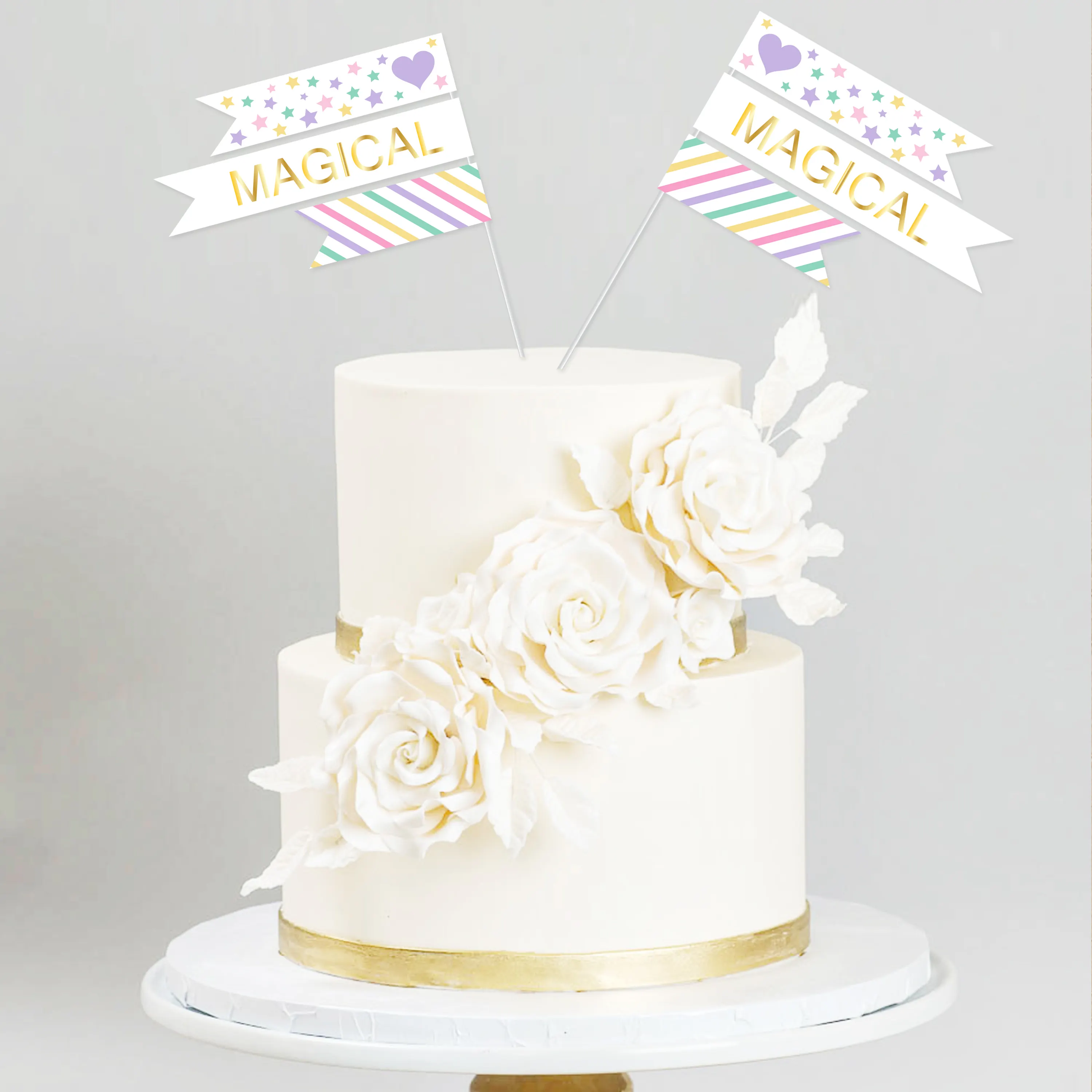 Lucu Unicorn pesta ulang tahun pernikahan dekorasi kue Cupcake Topper foto alat peraga dan perlengkapan pesta