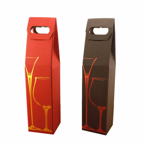 Vente en gros de sacs d'emballage cadeau de <span class=keywords><strong>vin</strong></span> à main imprimés avec logo personnalisé sacs en papier kraft pour bouteilles de <span class=keywords><strong>vin</strong></span> rouge - Product Image 2