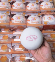 Jouet Squishy Zoey Pink Milk Bun en Mousse PU à Remontée Lente, Doux, à Presser, Sensoriel, Anti-Stress, Cadeau Nouveauté, Vente en Gros