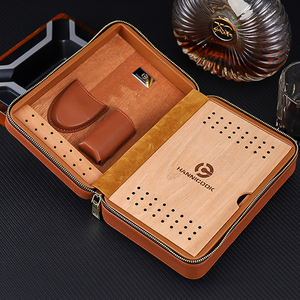 Étui à cigares en cuir à motif crocodile, étui à cigares portable de voyage, étanche, avec fermeture éclair, porte-cigares de luxe, cadeau pour homme - Product Image 6