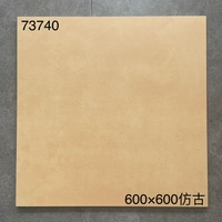 Carrelage Céramique Rustique Émaillé Antidérapant Antibactérien Jaune Brun Mat 600x600mm pour Intérieur et Extérieur