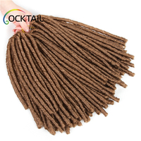 Dreadlocks Souples en Fibre Kaneka Japonaise, Tresses de Cheveux Synthétiques Bordeaux, en Stock