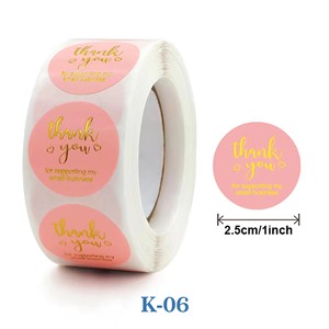 Autocollants de remerciement en rouleau personnalisés avec logo, dorure à chaud et impression offset, pour petites entreprises (vente en gros) - Product Image 4